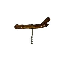 Vintage GRAPE VINE BURL WOOD Corkscrew WINE BOTTLE Opener FRANCE